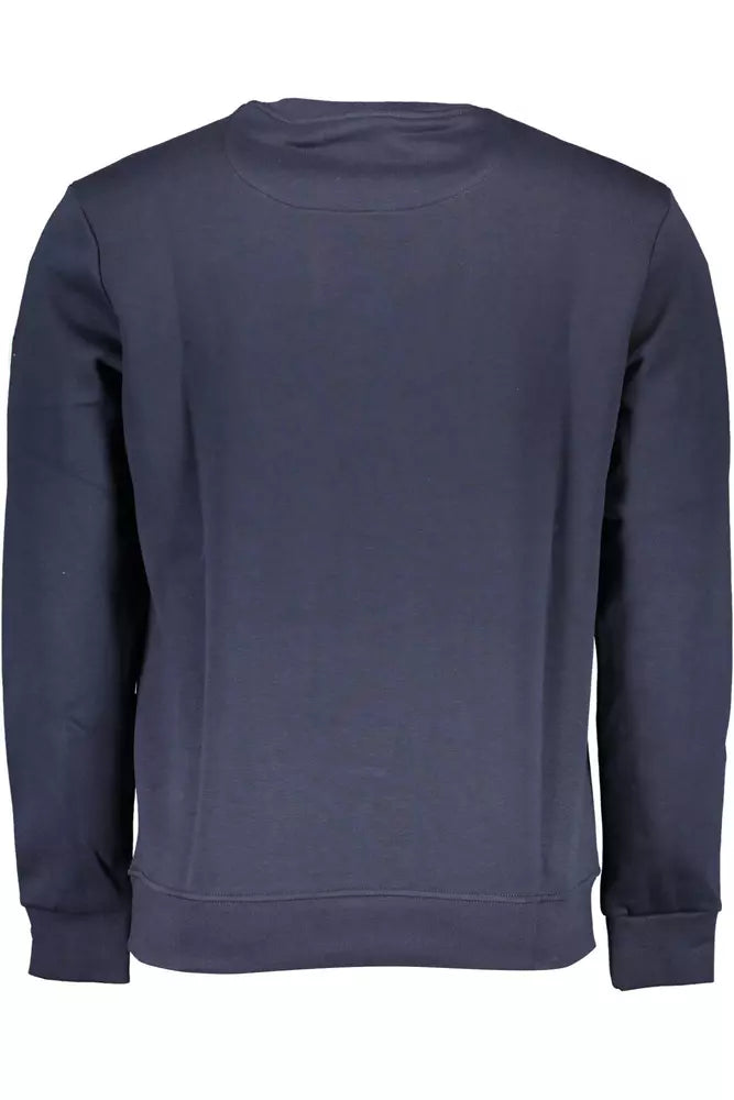 Blaues langärmeliges gedrucktes Sweatshirt