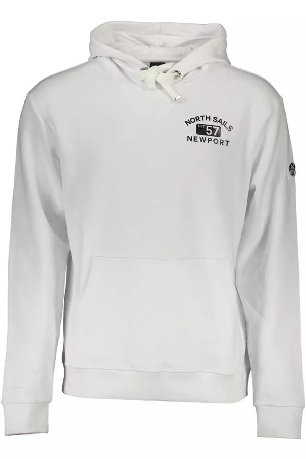 Schlankes weißes Kapuzen -Sweatshirt mit Logodruck