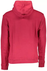 Vibrant Red Hooded Sweatshirt with Central Pocket