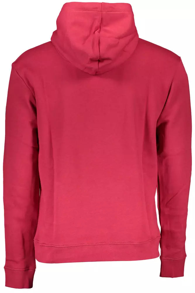 Sudadera con capucha roja vibrante con bolsillo central