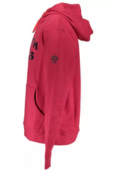 Lebendiges rotes Kapuzen -Sweatshirt mit zentraler Tasche