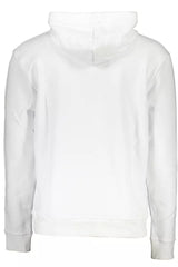 Chic White Kapuzen -Sweatshirt mit zentraler Tasche