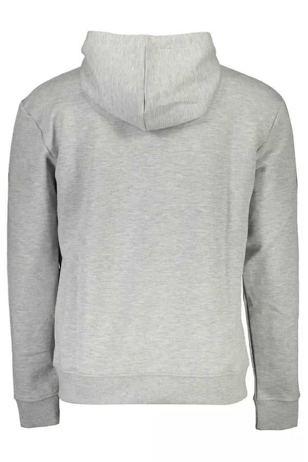 Schlankes graues Kapuzen -Sweatshirt mit zentraler Tasche