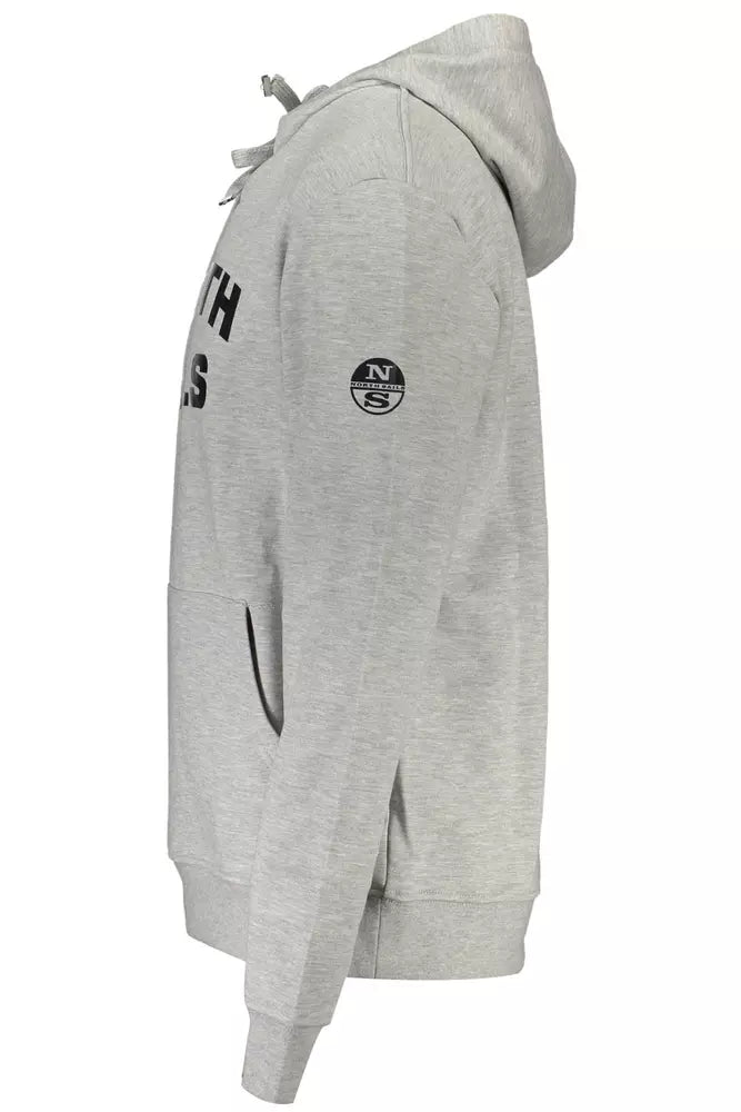 Sweat à capuche gris élégant avec de la poche centrale