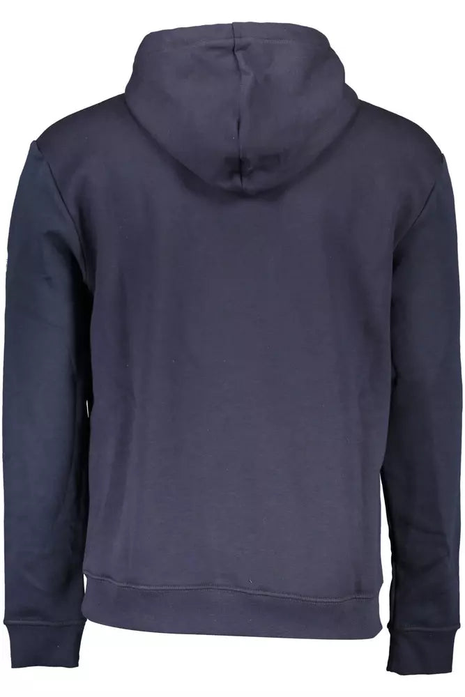 Blaues Kapuzen -Sweatshirt mit Grafiklogo