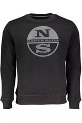 Sudadera negra casual elevada con estampado