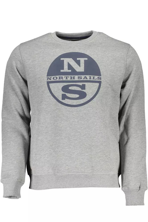 Graues rundes Nacken -Logo Sweatshirt