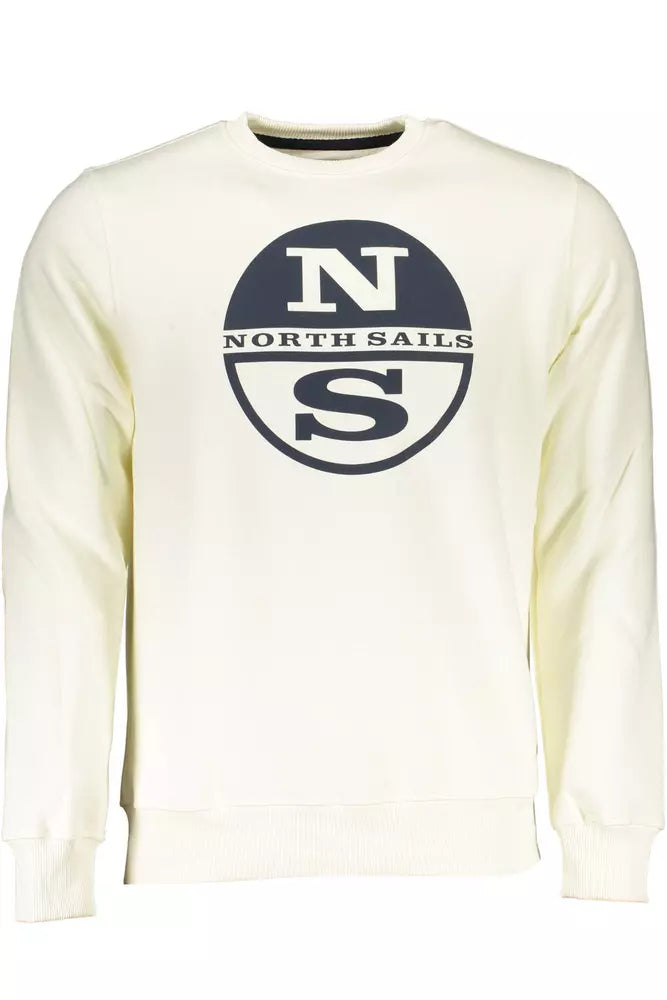 Elegantes weißes rundes Nacken -Sweatshirt