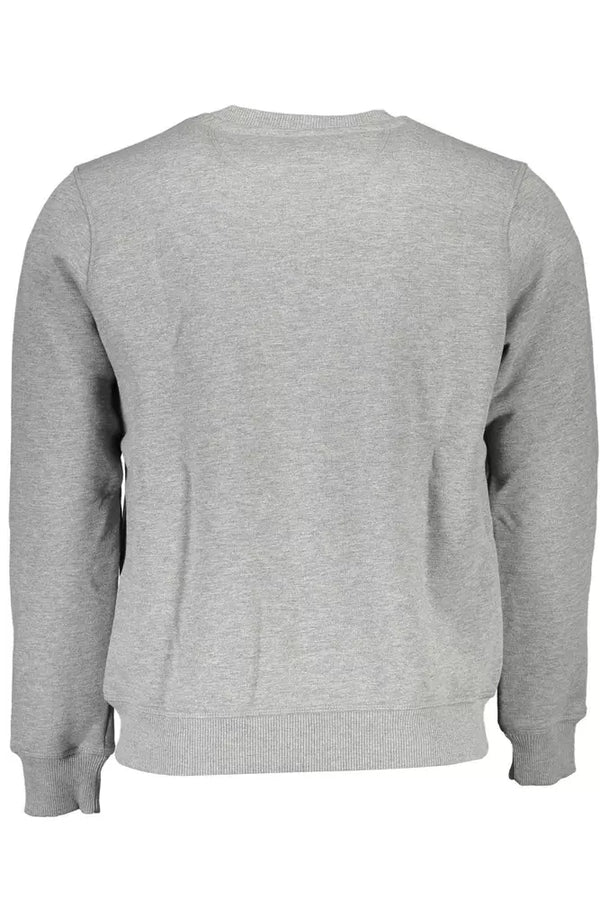 Graues rundes Nacken -Logo Sweatshirt