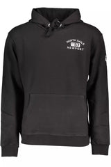 Sleek Black Hooded Cotton-Blend Sweatshirt