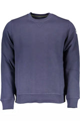 Maglione chic blue crewneck con dettaglio del logo