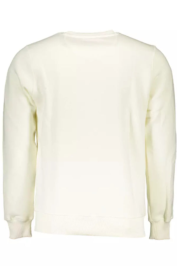 Elegantes weißes rundes Nacken -Sweatshirt