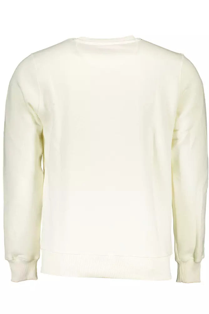 Elegantes weißes rundes Nacken -Sweatshirt