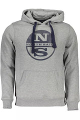 Elegant Gray Hooded Sweatshirt with Logo