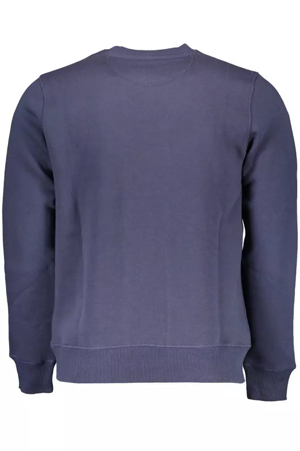 Chic Blue Crewneck Sweater with Logo Detail