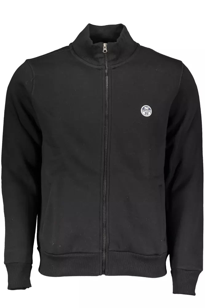 Pull zip noir élégant avec détail du logo