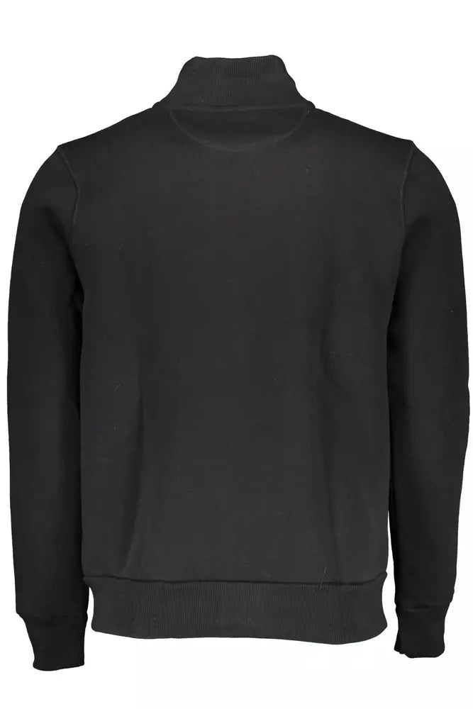 Pull zip noir élégant avec détail du logo