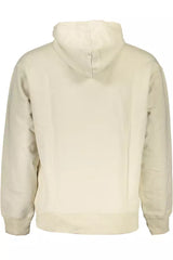 Beige Long-Sleeved Hooded Sweatshirt