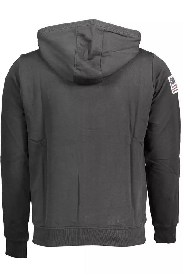 Eleganter schwarzer Baumwollzip -Pullover