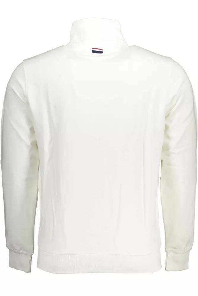 Maglione chic bianco di cotone bianco con ricamo