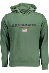 Green Cotton Hoodie with Contrasting Logo