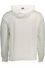 Chic White Cotton Hooded Sweatshirt