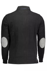 Elegant Long-Sleeve Polo with Contrasting Accents