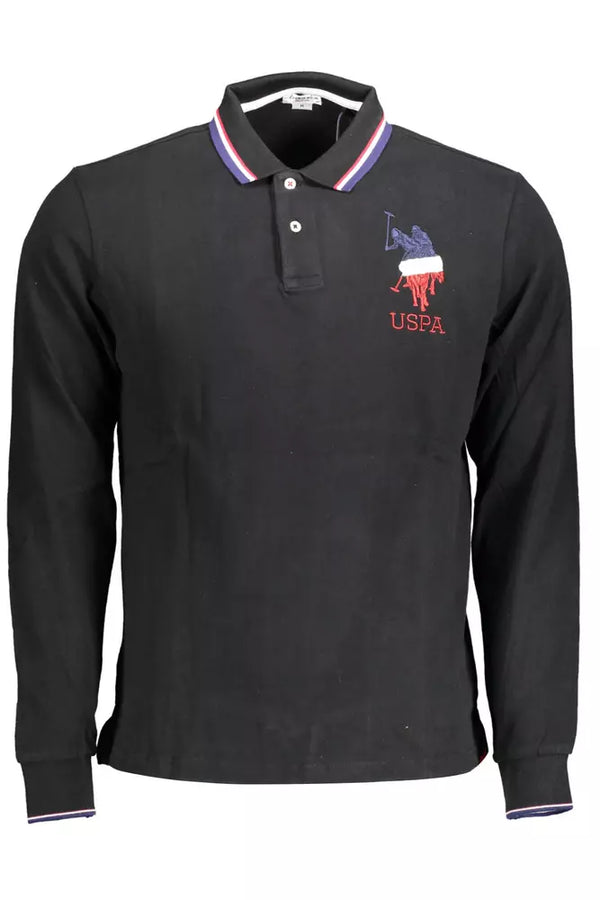 Polo elegante a maniche lunghe con ricamo