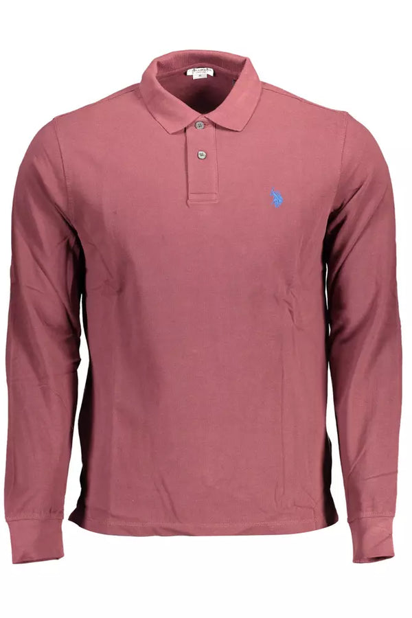 Elegant Long-Sleeved Purple Polo Shirt