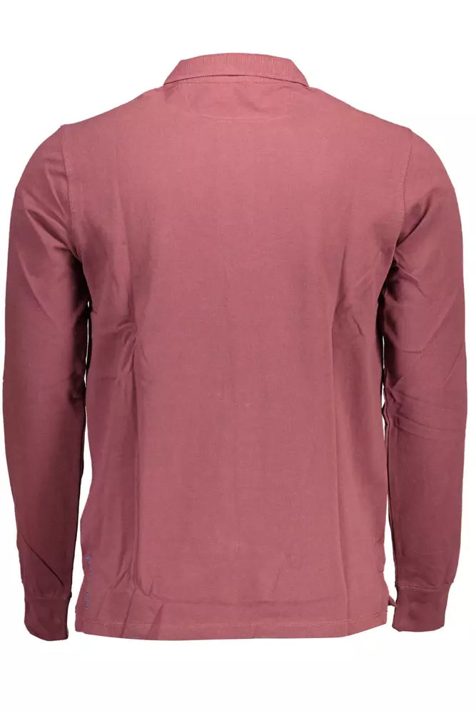 Elegant Long-Sleeved Purple Polo Shirt