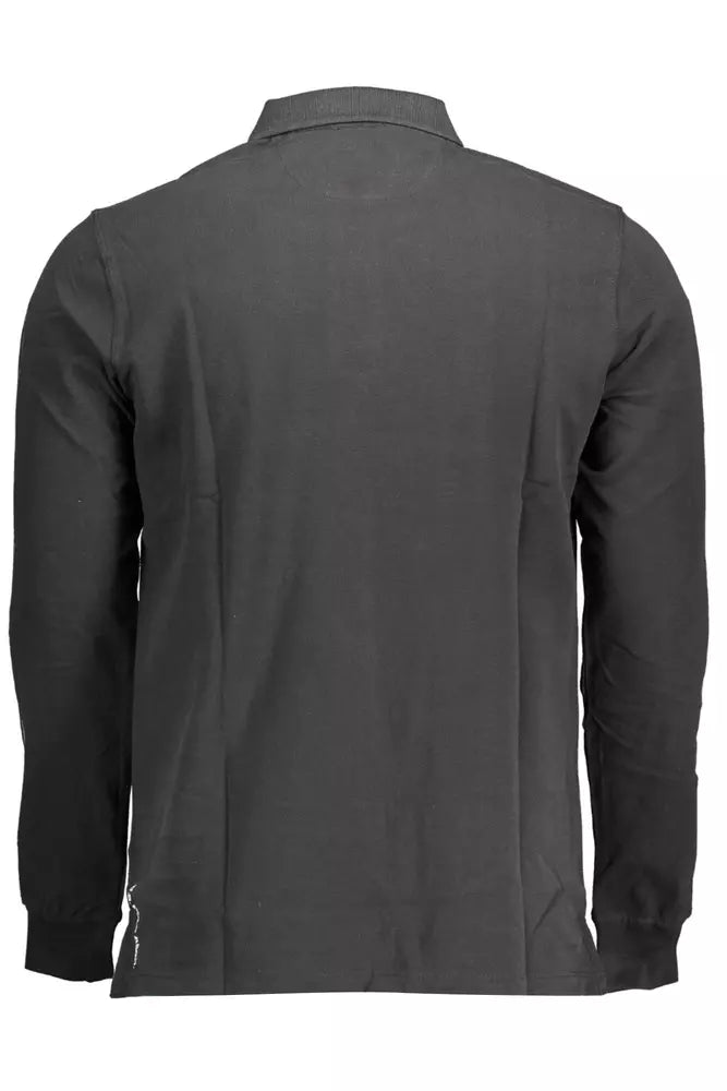 Classic Black Long-Sleeve Polo Elegance