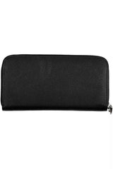 Sleek Black Polyethylene Zip Wallet