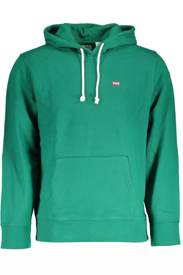 Grüne Baumwoll -Kapuze -Sweatshirt mit Logo