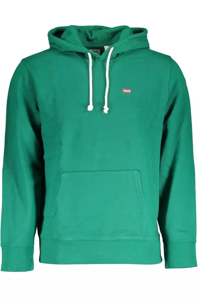 Sweat à capuche en coton vert avec logo