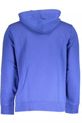 Chic Blue Cotton Hooded Sweatshirt