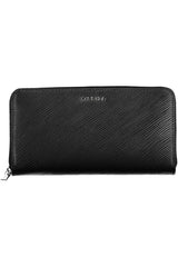 Chic RFID-Safe Black Wallet with Zip Closure