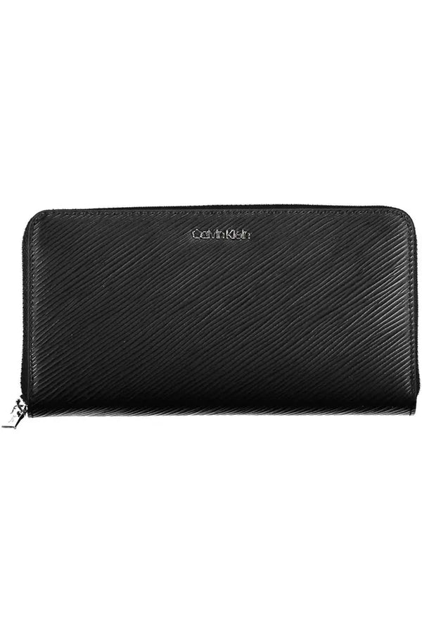 Chic RFID-Safe Black Wallet with Zip Closure