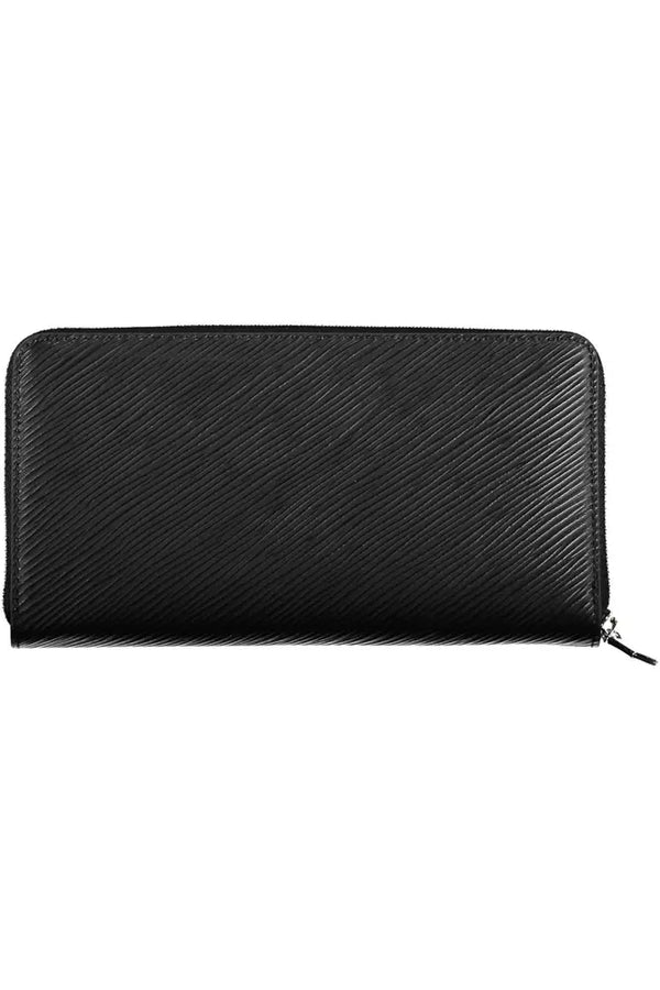 Chic RFID-Safe Black Wallet with Zip Closure