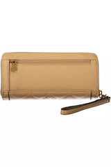 Billetera chic beige con acentos contrastantes