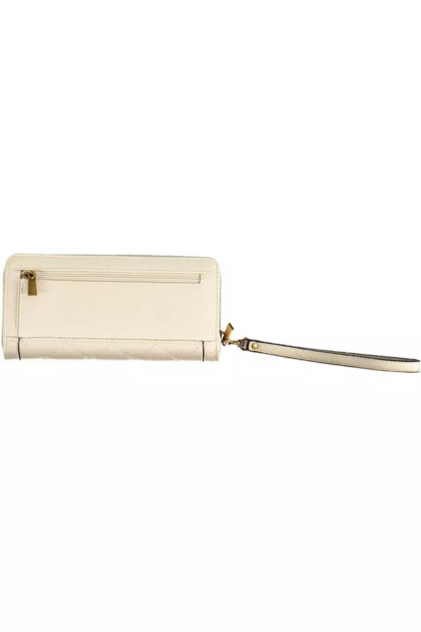 Chic Beige Polyethylene Wallet with Contrasting Details