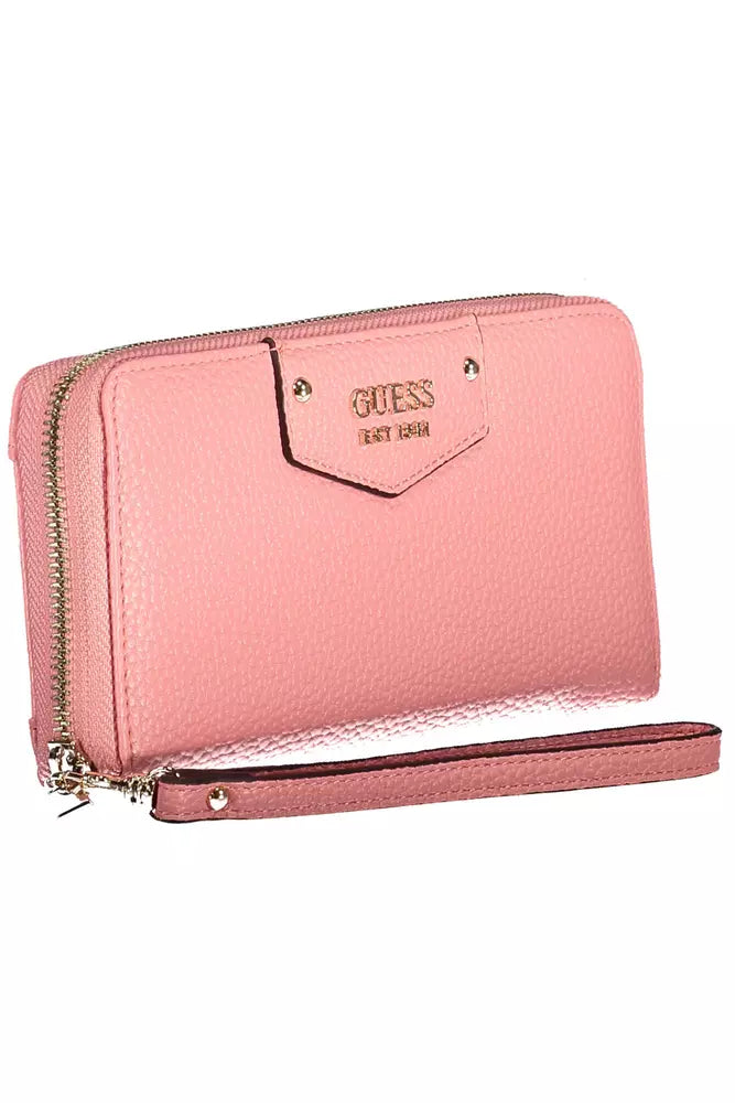 Chic Pink Wallet with Contrasting Details