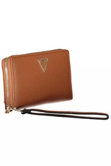 Chic Brown Polyethylene Wallet with Coin Purse