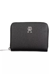 Elegant Black Polyethylene Zip Wallet