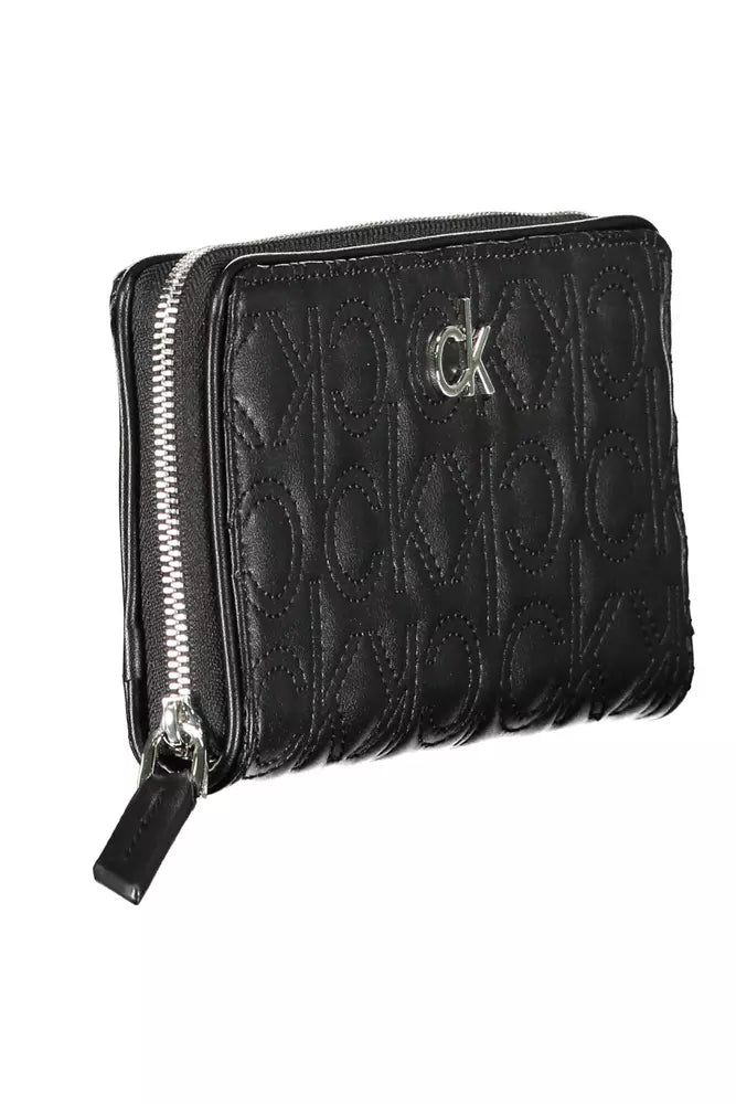 Chic Black Polyethylene Zip Wallet