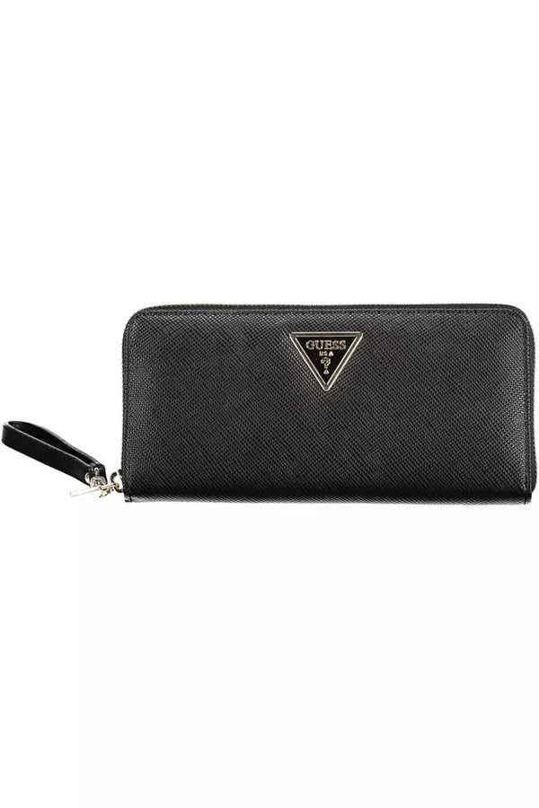 Elegante schwarze Polyethylen -Brieftasche mit Münzgrundtasche