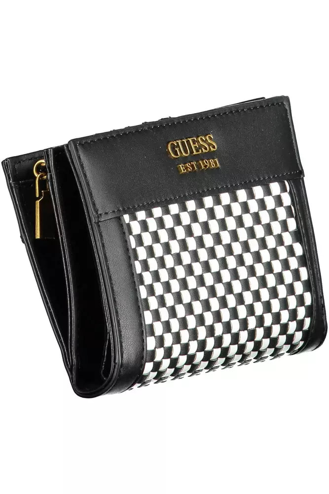 Sleek Black Polyethylene Wallet with Contrasting Details