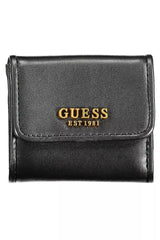 Sleek Black Polyethylene Dual-Compartment Wallet