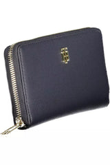 Elegant Blue Polyethylene Wallet with Logo Detail