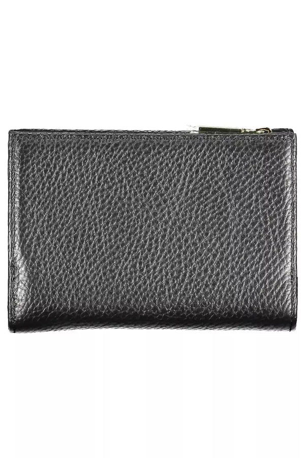 Chic Black Leder Brieftasche mit mehreren Fächern