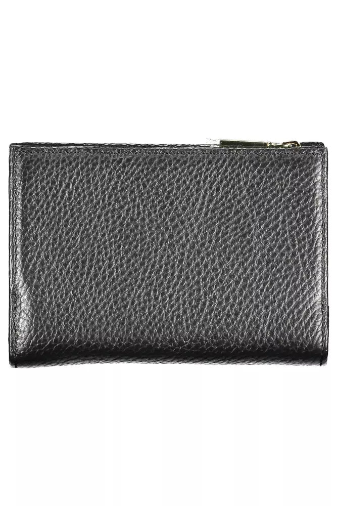 Chic Black Leder Brieftasche mit mehreren Fächern